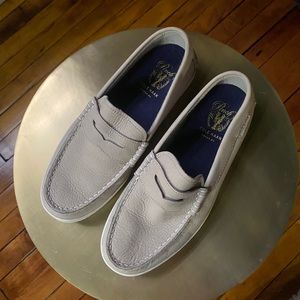 Cole Haan Men's Pinch Weekender Leather Slip-On Loafer, sz 7.5 W, lt gray/beige